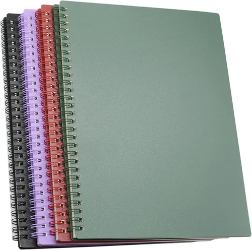 Miniatura 13 de Yansanido Cuaderno en espiral, 4 piezas A5 con tapa dura gruesa de plástico de 7 mm con líneas universitarias de 4 colores, 80 hojas - 160 páginas