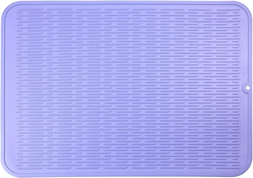 Miniatura 47 de MicoYang Alfombrilla de silicona para secado de platos para múltiples usos, fácil de limpiar, ecológica, resistente al calor, alfombrilla