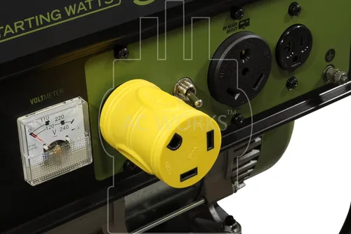 Miniatura 8 de AC WORKS Generador a adaptador RV de 30 amperios (L5-20 20A 3 clavijas de bloqueo compacto) Amarillo