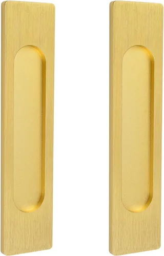 Miniatura 9 de MOROBOR Tiradores de puerta corredera ovalados autoadhesivos de 7.087 in, 2 manijas de aleación de aluminio sin perforaciones para puertas Bronce