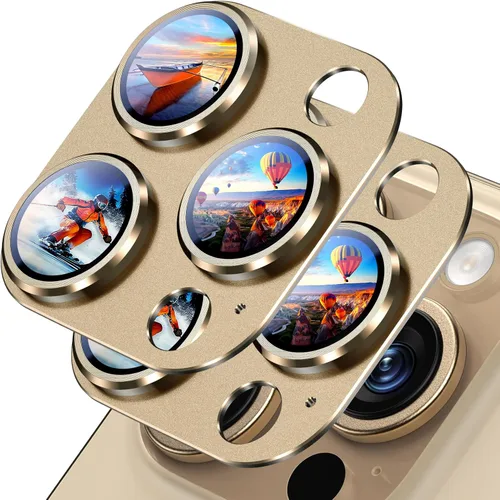 Miniatura 27 de Uyiton Compatible con iPhone 17 Pro Protector de Lente de Cámara - [No Fácil de Romper][Fuerte Adsorción][Compatible con Fundas] Cubierta de Titanio