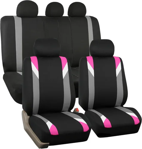 Miniatura 18 de FH Group - Fundas de tela para asientos delanteros bajos de auto con reposacabezas extraíble, ajuste universal, compatible con bolsa de aire