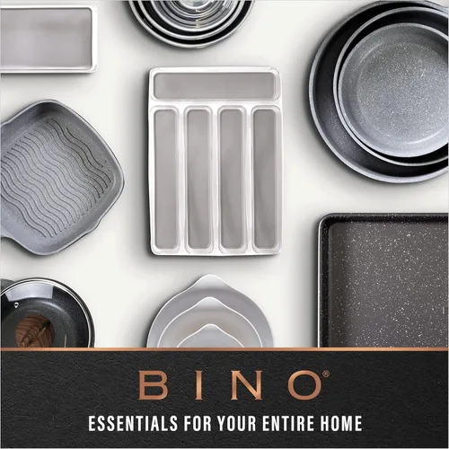 Miniatura 9 de BINO - Contenedores de almacenamiento de plástico, medianos, paquete de 2 de The Lucid Collection, contenedores organizadores multiusos con asas