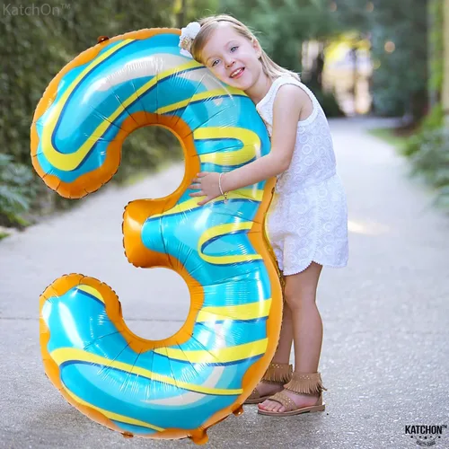 Miniatura 267 de KatchOn, Globo grande azul número 2 de 40 pulgadas Decoraciones de cumpleaños de Baby Shark para niño de 2 años Globo azul número 2 Globo