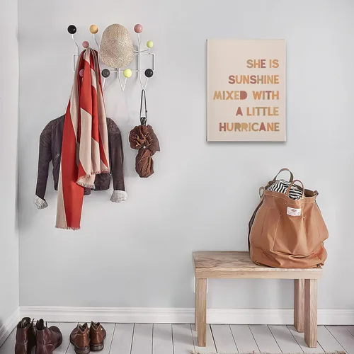 Miniatura 2 de PHAMTE Decoración de pared para dormitorio de niñas, arte de pared con texto en inglés «She is Sunshine Mixed with a Little Hurricane», lienzo