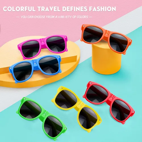 Miniatura 2 de GINMIC Gafas de sol para niños, regalos de fiesta, paquete de 12 lentes de sol neón para niños, niños y niñas, gran regalo para suministros