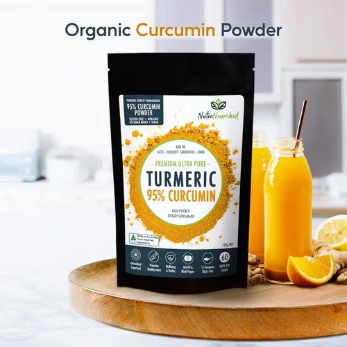 Miniatura 7 de Cúrcuma orgánica 95% polvo de curcumina – 1500 mg de extracto con pimienta negra – Sin OMG, vegano, sin gluten, suplemento natural – 4.23 oz