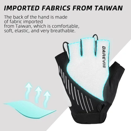 Miniatura 4 de Darevie Guantes de ciclismo MTB de 0.197in con relleno de gel, guantes de bicicleta de medio dedo, guantes de bicicleta antideslizantes