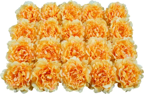 Miniatura 15 de 20 Piezas Flores Artificiales Peonías, Peonías Falsas de Seda de 5" con Tallos de 6" Sin Hoja, Flores de Peonías Sintéticas para Decoración
