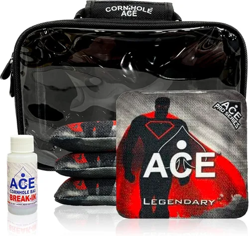 Miniatura 36 de Legendario Bolsos Cornhole ACE Pro + Kits PRO De doble lado, resbaladizos y pegajosos para todo clima Bolsa de descanso opcional y estuche