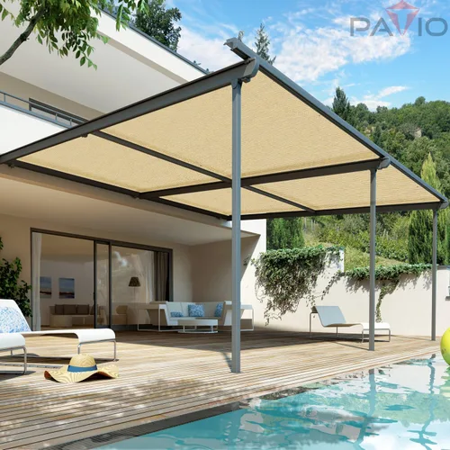 Miniatura 5 de Patio Rollo de Tela de Sombra Solar de 12' x 40' Tela de Sombra 6/8/12 PIES para Patio, Vela de Malla para Exteriores Toldos de Sombra Solar