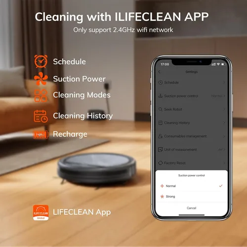 Miniatura 4 de ILIFE Robot aspirador V5s Max, potencia de succión máxima de 4000 Pa, WiFi/App/Alexa/control remoto, aspiradora robótica de carga automática