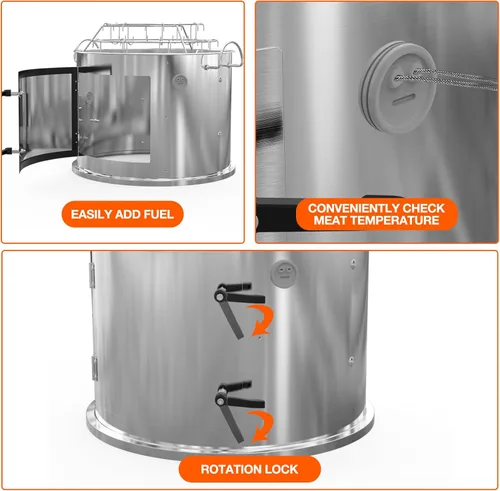 Miniatura 3 de onlyfire Kit para ahumar parrilla de acero inoxidable, accesorio para colgar costillas para parrillas Weber de carbón de 18 pulgadas, convierte tu