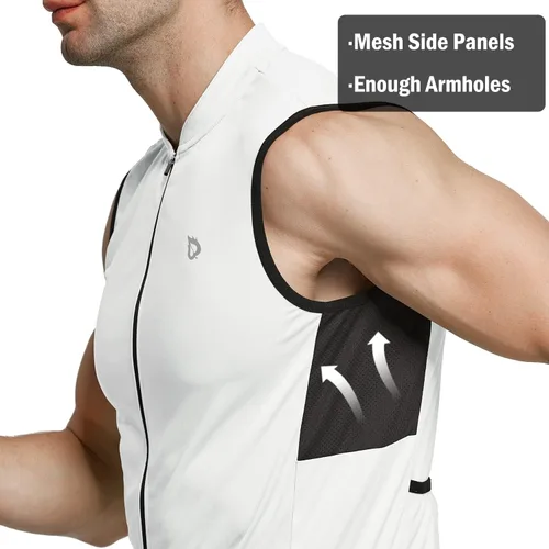 Miniatura 3 de BALEAF Men's Sleeveless Cycling Jersey Road Bike Shirt Bicycle Biking Tank Tops Full Zip Pockets SPF UPF50+