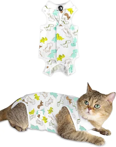 Miniatura 11 de ANWA Traje de recuperación de gato, mameluco transpirable para gato después de la cirugía, traje de recuperación de cirugía de gatito, heridas Alpaca