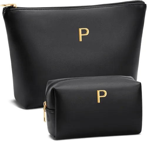 Miniatura 65 de Regalos para mujeres Juego de bolsa de maquillaje inicial para niñas, regalos personalizados para dama de honor, amiga, graduación, profesora