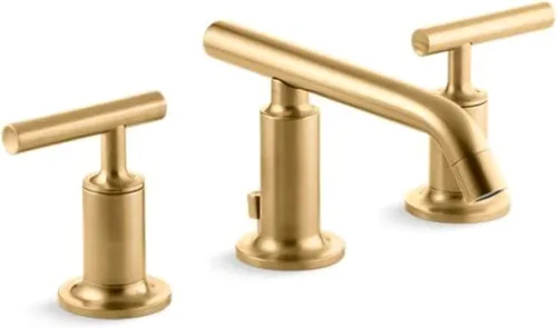 Miniatura 34 de KOHLER K-14408-4-2MB Purist - Grifo de lavabo de baño generalizado, 3 agujeros, manijas de palanca alta generalizadas y boquilla de cuello de cisne