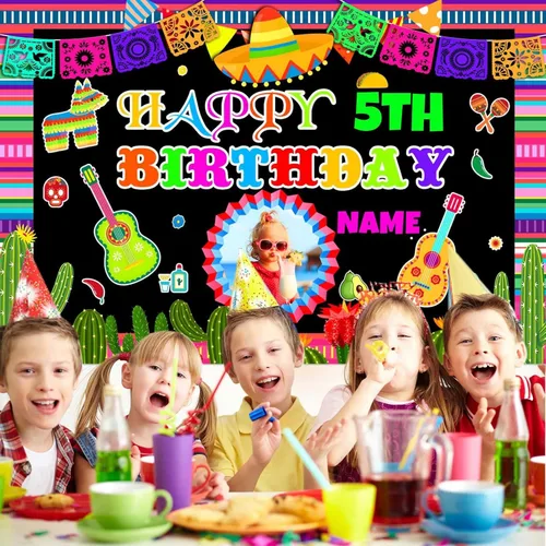 Miniatura 5 de Decoración personalizada para fiesta mexicana, carnaval, fiesta de feliz cumpleaños, suministros personalizados, fiesta mexicana, carnaval, Estilo-O