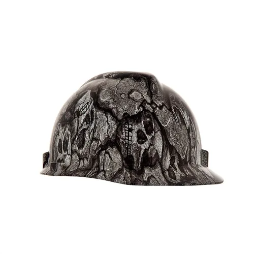 MSA 10204778 Hydro Dip V-Gard - Casco de seguridad estilo gorra, con suspensión de trinquete Fas-Trac III, carcasa de polietileno, correas de corona
