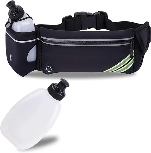 Riñonera impermeable para correr y botella de agua, bolsa deportiva para hombres y mujeres, bolsa de cintura para corredores, soporte de teléfono