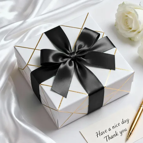 Miniatura 4 de Cinta de satén de 1-1/2 pulgadas x 25 yardas, cinta de seda negra ideal para envolver regalos, ramos florales, manualidades, decoraciones de fiesta