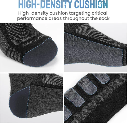 Miniatura 5 de 2 pares de calcetines de esquí de lana merina, fabricados en Estados Unidos, calcetines de esquí y snowboard para hombres y mujeres (Ashland)