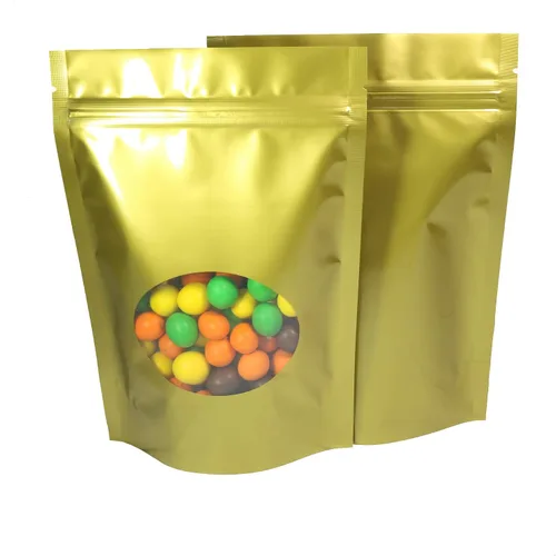 Miniatura 15 de Bolsa de doble cara de color mate/brillante con ventana redonda transparente (100 bolsas/paquete) (3.3 x 5.5 pulgadas, negro brillante)