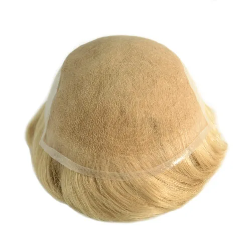 Miniatura 6 de Toupee para hombres Sistema de reemplazo de cabello humano real, pieza de pelo de encaje suizo suave para hombres, sistema de pelo de tupé, protesis