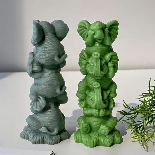 Miniatura 5 de Molde de resina animal para elefante, moldes de silicona de fundición de resina para decoración del hogar y fabricación de velas, molde en espiral