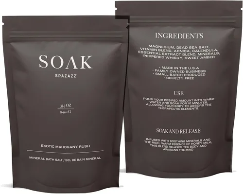 Miniatura 2 de Spazazz Dead Sea Bath Salts with Magnesium & Arnica – Aromatherapy Mineral Bath Soak for Relaxation. Bathtub Soaking Salts – 33.3oz Salt Crystals