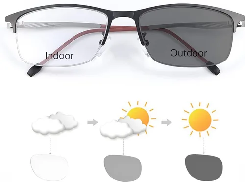 Miniatura 8 de LJIMI - Gafas de sol de lectura fotocromáticas progresivas multifocal, protección UV, lector solar, lentes de bloqueo de luz azul