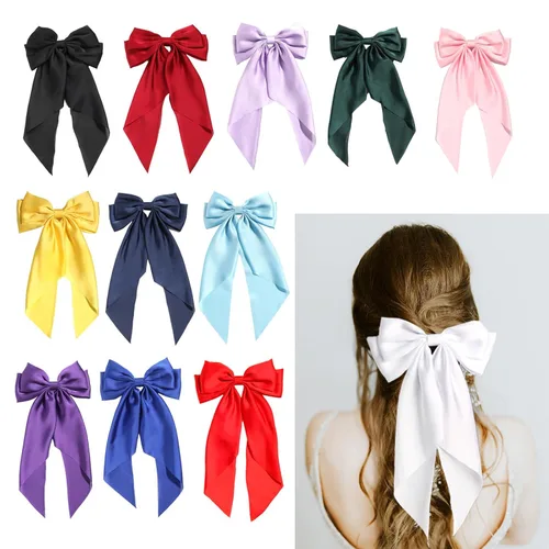 Miniatura 13 de SUSULU Pinzas para el cabello con lazo de cinta negra con cola larga, horquillas para fiestas y accesorios para mujeres y niñas, 2