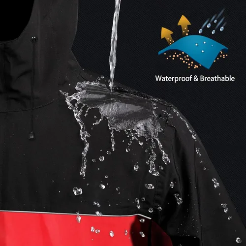 Miniatura 4 de iCreek Traje de lluvia para motocicleta para hombres y mujeres impermeable anti-tormenta impermeable equipo de lluvia de alta visibilidad