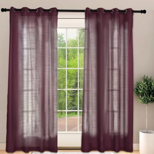 Miniatura 21 de Frelement Cortinas opacas extralargas de 108 pulgadas de largo, para sala de estar, cortinas de lino con bloqueo de luz, cortinas con aislamiento