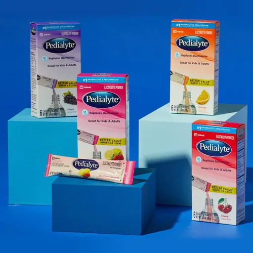 Miniatura 8 de Pedialyte Paquetes de polvo de electrolitos, naranja, bebida de hidratación, 100 paquetes de polvo de una sola porción