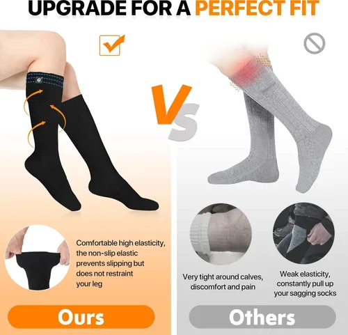 Miniatura 2 de SNOW DEER Calcetines térmicos para hombres y mujeres, batería recargable de 7.4 V, calentador eléctrico de pies de esquí para caza, pesca, camping