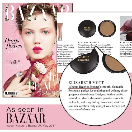 Miniatura 7 de Elizabeth Mott Whatup Beaches - Polvo bronceador mate y contorno para cara, acabado bronceador natural besado por el sol de larga duración