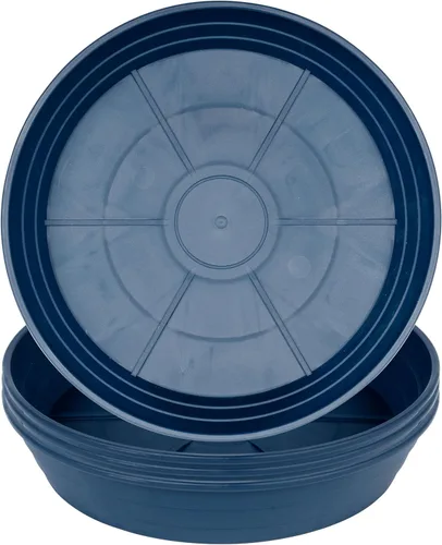 Miniatura 11 de Plato para macetas de 10 a 25 pulgadas, bandejas de riego extra profundas para macetas, bandeja de drenaje pesada para interiores sin agujeros, 4