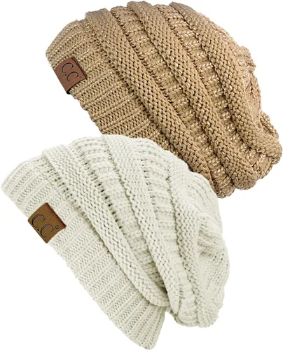 Miniatura 62 de Gorro a la moda de tejido suave abultado, cálido y elástico de C.C