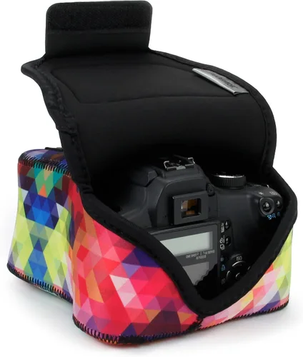 Miniatura 16 de USA GEAR - DSLR estuche/funda para cámara con almacenamiento de accesorios con cierre, flexible y pasador para cinturón de neopreno, compatible
