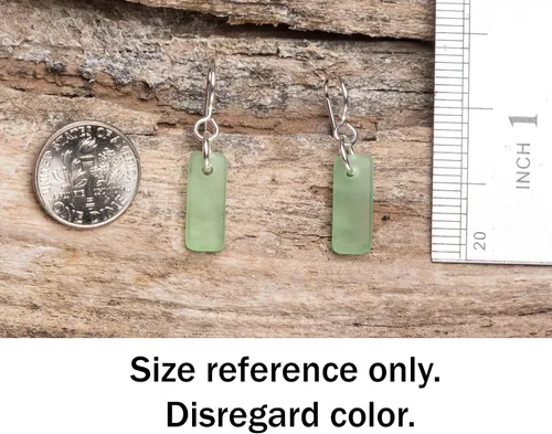 Miniatura 3 de Pendientes de cristal de mar Murmur - Pendientes de cristal de playa de alambre francés de ley para mujer de EcoSeaCo, utilizando