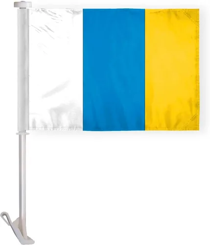 AGAS - Bandera de coche de Islas Canarias de alta calidad de 10.5 x 15 pulgadas, impresa de doble cara en tela de poliéster súper tejida, doble