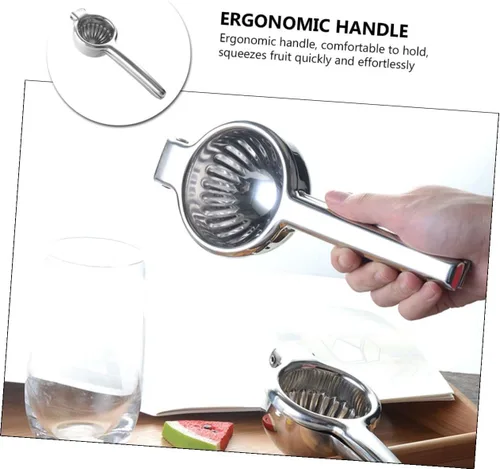Miniatura 3 de Exprimidor manual de limón de acero inoxidable, exprimidor de frutas cítricas de mano, fácil de limpiar, prensa portátil no eléctrica para uso
