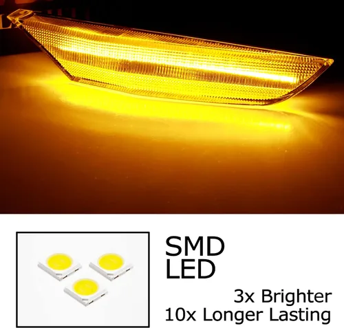 Miniatura 3 de iJDMTOY Kit de montaje de luz de marcador lateral de guardabarros delanteros con lente semidansparente ámbar, compatible con Infiniti G35 Sedán