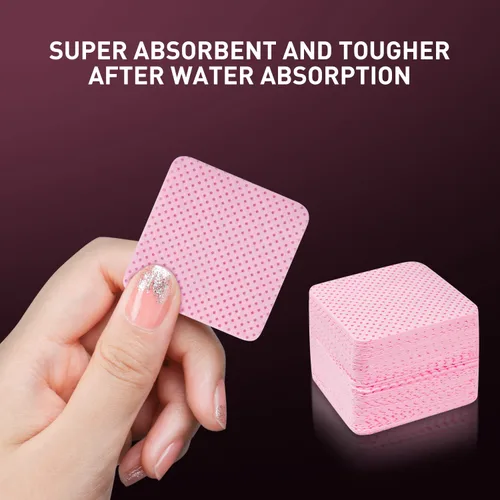 Miniatura 6 de 1080 toallitas de uñas rosas sin pelusas, toallitas de extensión de pestañas, súper absorbentes, suaves, no tejidas con una bomba dispensadora