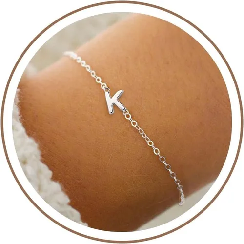 Miniatura 37 de Turandoss - Pulseras de oro con iniciales para mujeres y niñas - Joyería ideal para regalo - Pulsera chapada en plata u oro de 18 k con letras