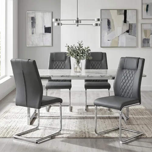 Miniatura 39 de gopop Juego de 4 sillas de comedor, modernas sillas de cocina y comedor con patas de metal galvanizado, sillas laterales tapizadas para comedor
