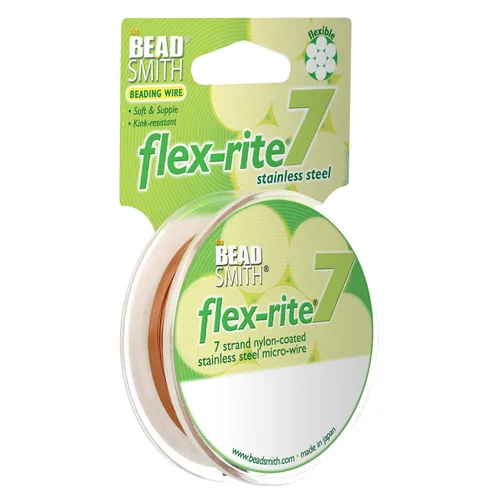 Miniatura 49 de The Beadsmith Flex-Rite - Alambre de acero inoxidable recubierto de nailon de 7 hebras, 0.007 pulgadas de diámetro, transparente, carrete de 30