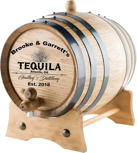 Miniatura 2 de Barril personalizado de roble de tequila Barril de envejecimiento de roble blanco americano grabado personalizado - Envejece tu propio tequila