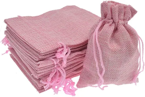 Miniatura 8 de 50 bolsas de arpillera blanca con cordón, bolsas pequeñas de lino de 2.7 x 3.5 pulgadas, bolsas de regalo para joyas, bolsas de dulces para Navidad